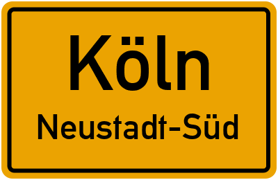 Ortsschild Köln Neustadt-Süd
