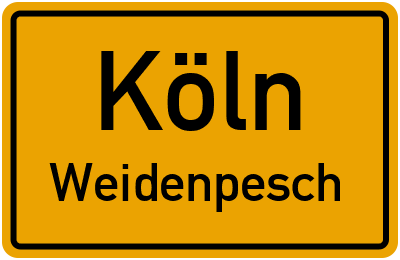 Straßenverzeichnis Köln Weidenpesch