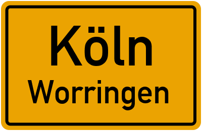 Ortsschild Köln Worringen