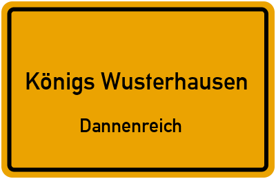 Straßenverzeichnis Königs Wusterhausen Dannenreich