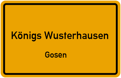 Straßenverzeichnis Königs Wusterhausen Gosen