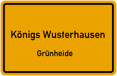 Straßenverzeichnis Königs Wusterhausen Grünheide