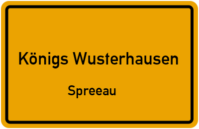 Straßenverzeichnis Königs Wusterhausen Spreeau