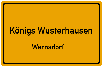 Straßenverzeichnis Königs Wusterhausen Wernsdorf