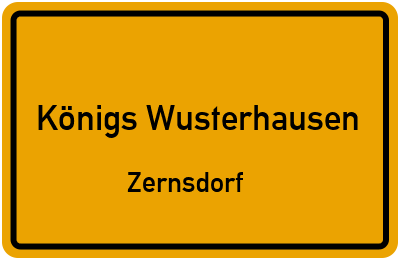 Ortsschild Königs Wusterhausen Zernsdorf