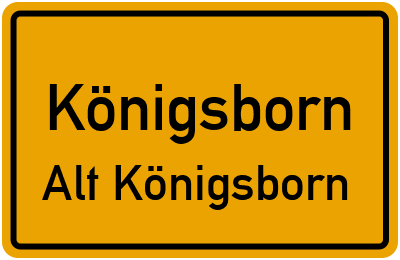 Straßenverzeichnis Königsborn Alt Königsborn