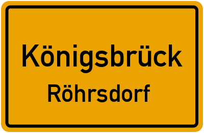 Straßenverzeichnis Königsbrück Röhrsdorf