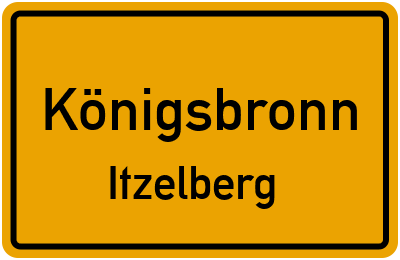 Ortsschild Königsbronn Itzelberg