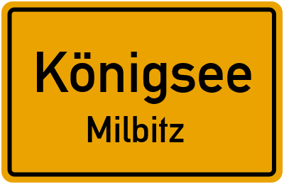 Straßenverzeichnis Königsee Milbitz
