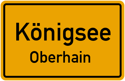 Straßenverzeichnis Königsee Oberhain