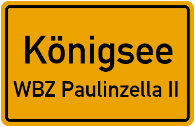 Straßenverzeichnis Königsee WBZ Paulinzella II