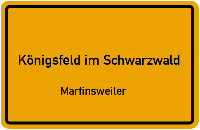 Straßenverzeichnis Königsfeld im Schwarzwald Martinsweiler