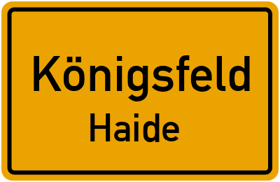 Straßenverzeichnis Königsfeld Haide