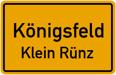 Straßenverzeichnis Königsfeld Klein Rünz