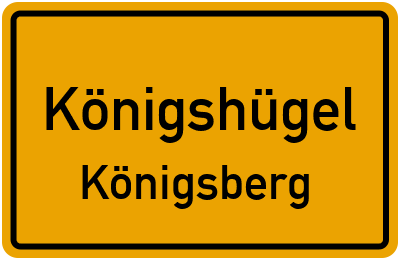 Straßenverzeichnis Königshügel Königsberg