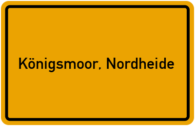 Ortsschild von Gemeinde Königsmoor, Nordheide in Niedersachsen