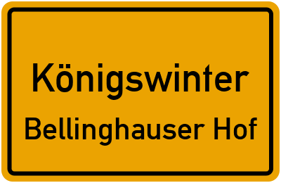 Ortsschild Königswinter Bellinghauser Hof