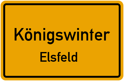 Ortsschild Königswinter Elsfeld