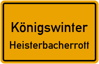 Ortsschild Königswinter Heisterbacherrott