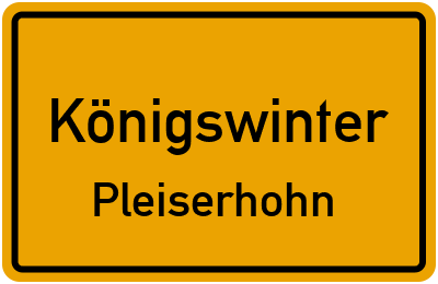 Straßenverzeichnis Königswinter Pleiserhohn