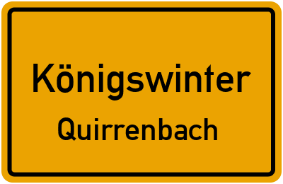 Ortsschild Königswinter Quirrenbach