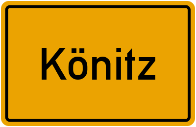 Ortsschild von Könitz in Thüringen