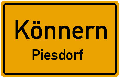 Ortsschild Könnern Piesdorf