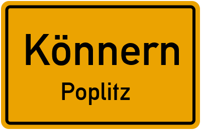 Ortsschild Könnern Poplitz