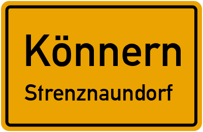 Ortsschild Könnern Strenznaundorf