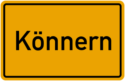 Ortsschild von Stadt Könnern in Sachsen-Anhalt
