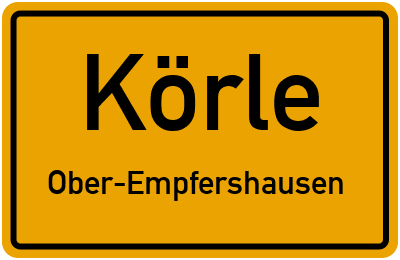 Straßenverzeichnis Körle Ober-Empfershausen