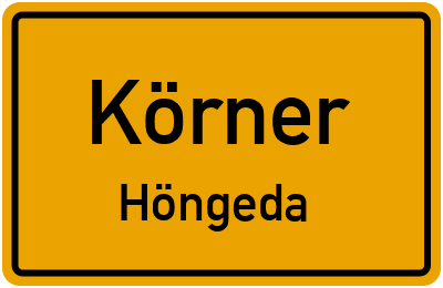 Straßenverzeichnis Körner Höngeda