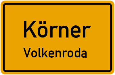 Straßenverzeichnis Körner Volkenroda