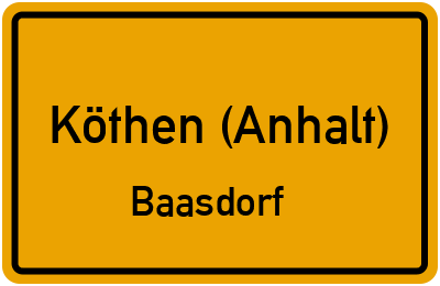 Straßenverzeichnis Köthen (Anhalt) Baasdorf