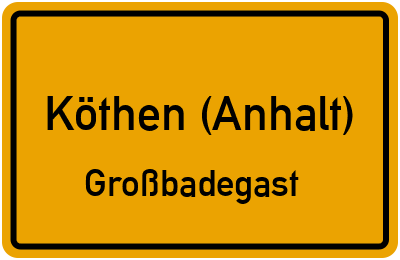 Straßenverzeichnis Köthen (Anhalt) Großbadegast