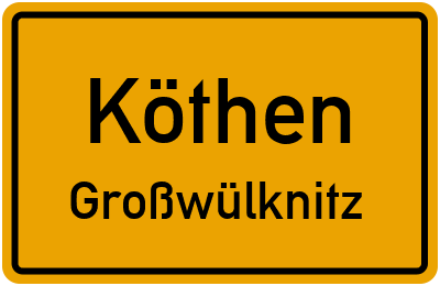 Straßenverzeichnis Köthen Großwülknitz