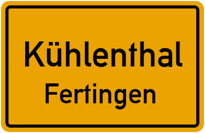 Straßenverzeichnis Kühlenthal Fertingen