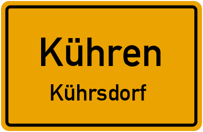 Straßenverzeichnis Kühren Kührsdorf