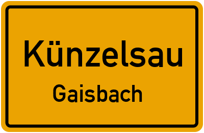 Straßenverzeichnis Künzelsau Gaisbach