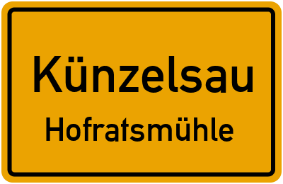 Straßenverzeichnis Künzelsau Hofratsmühle