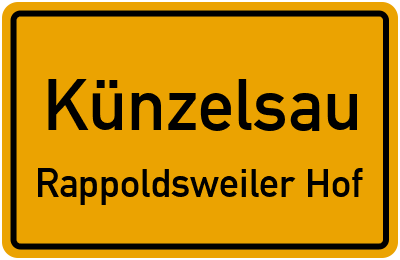 Straßenverzeichnis Künzelsau Rappoldsweiler Hof