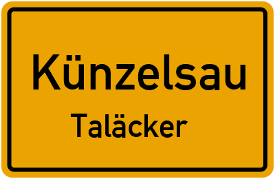 Straßenverzeichnis Künzelsau Taläcker