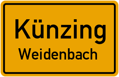 Ortsschild Künzing Weidenbach