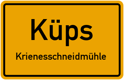Straßenverzeichnis Küps Krienesschneidmühle