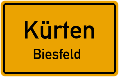 Ortsschild Kürten Biesfeld