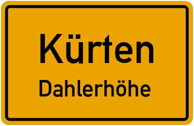 Straßenverzeichnis Kürten Dahlerhöhe