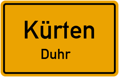 Straßenverzeichnis Kürten Duhr