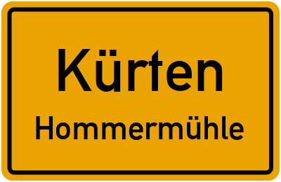 Straßenverzeichnis Kürten Hommermühle