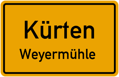 Straßenverzeichnis Kürten Weyermühle