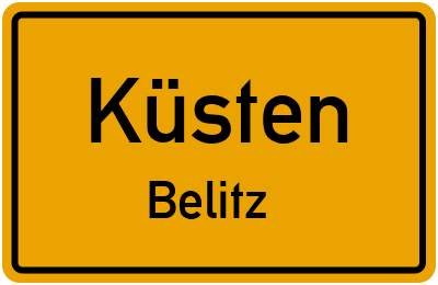 Ortsschild Küsten Belitz